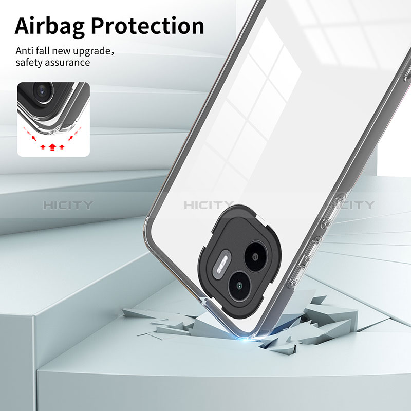Silikon Schutzhülle Rahmen Tasche Hülle Durchsichtig Transparent Spiegel H01P für Xiaomi Redmi A2