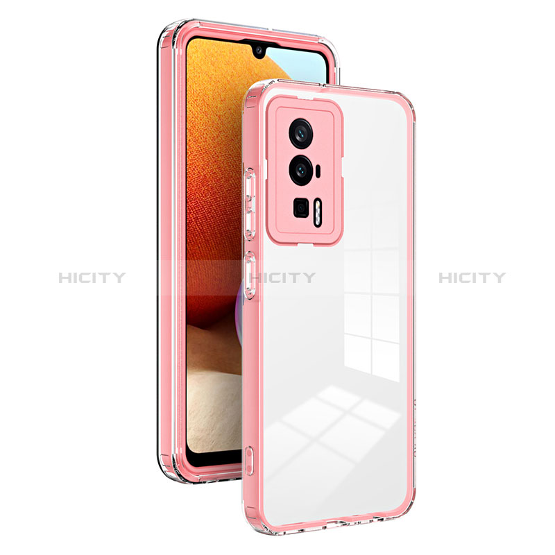 Silikon Schutzhülle Rahmen Tasche Hülle Durchsichtig Transparent Spiegel H01P für Xiaomi Redmi K60 Pro 5G Rosegold