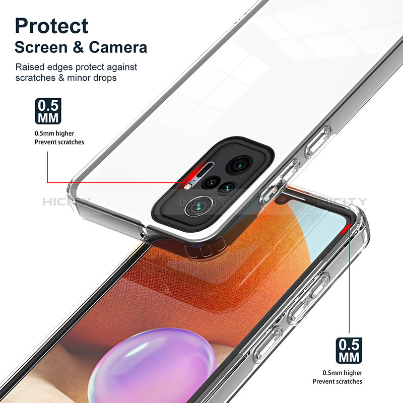 Silikon Schutzhülle Rahmen Tasche Hülle Durchsichtig Transparent Spiegel H01P für Xiaomi Redmi Note 10 Pro Max groß