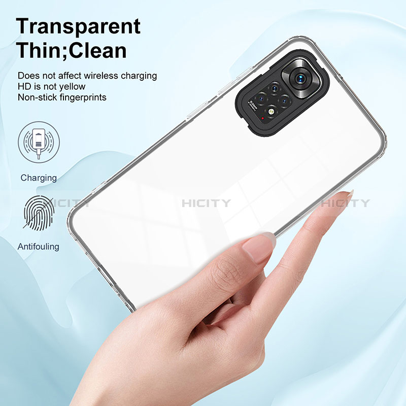 Silikon Schutzhülle Rahmen Tasche Hülle Durchsichtig Transparent Spiegel H01P für Xiaomi Redmi Note 11 4G (2022)