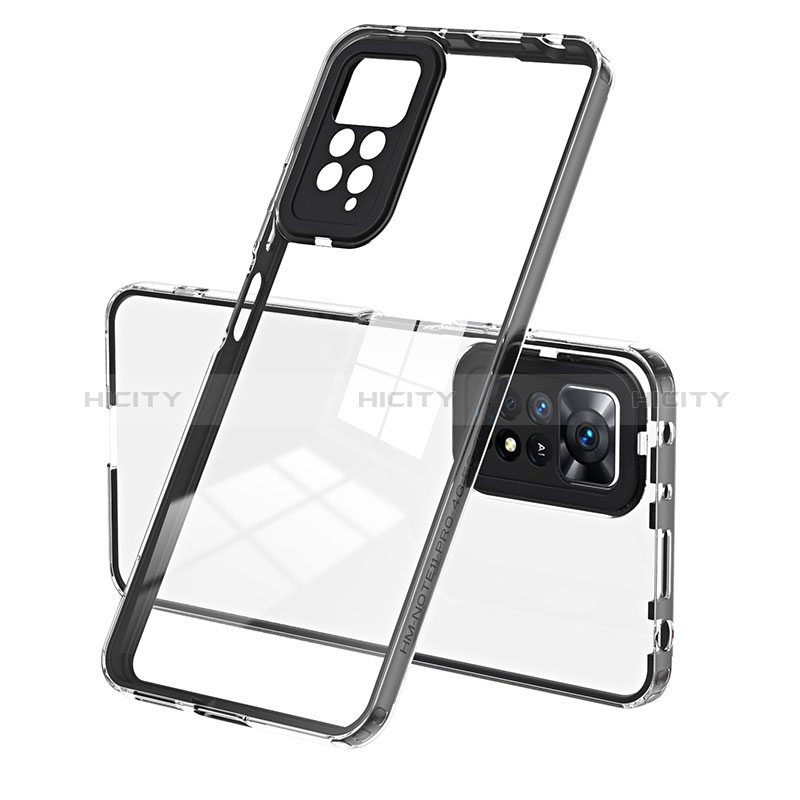 Silikon Schutzhülle Rahmen Tasche Hülle Durchsichtig Transparent Spiegel H01P für Xiaomi Redmi Note 11 Pro 4G