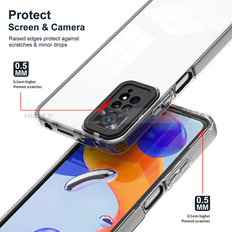 Silikon Schutzhülle Rahmen Tasche Hülle Durchsichtig Transparent Spiegel H01P für Xiaomi Redmi Note 11 Pro 5G groß