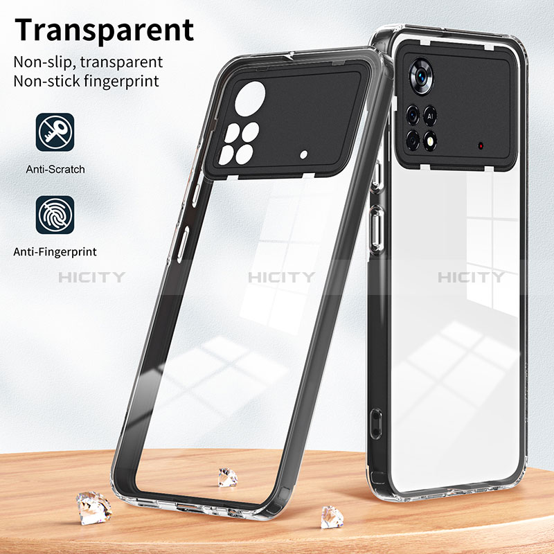 Silikon Schutzhülle Rahmen Tasche Hülle Durchsichtig Transparent Spiegel H01P für Xiaomi Redmi Note 11E Pro 5G groß