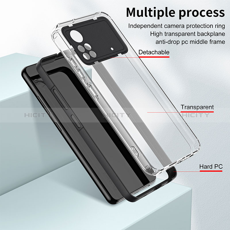 Silikon Schutzhülle Rahmen Tasche Hülle Durchsichtig Transparent Spiegel H01P für Xiaomi Redmi Note 11E Pro 5G