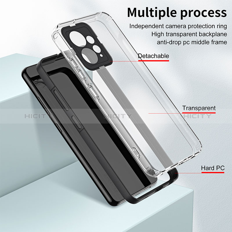 Silikon Schutzhülle Rahmen Tasche Hülle Durchsichtig Transparent Spiegel H01P für Xiaomi Redmi Note 12 4G