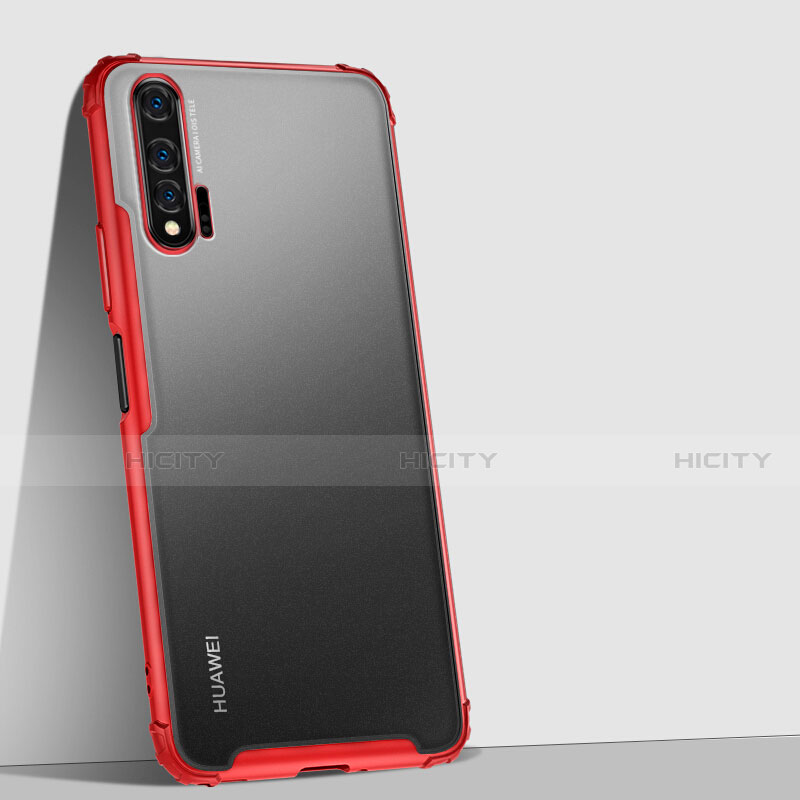 Silikon Schutzhülle Rahmen Tasche Hülle Durchsichtig Transparent Spiegel H02 für Huawei Nova 6 Rot