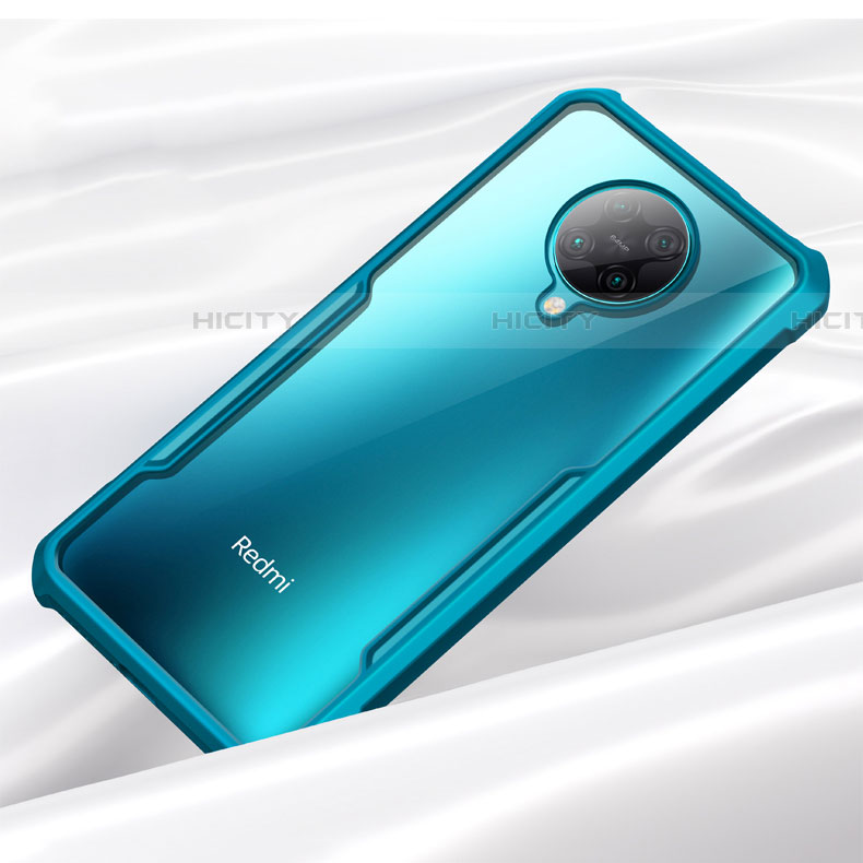 Silikon Schutzhülle Rahmen Tasche Hülle Durchsichtig Transparent Spiegel H02 für Xiaomi Redmi K30 Pro 5G Cyan