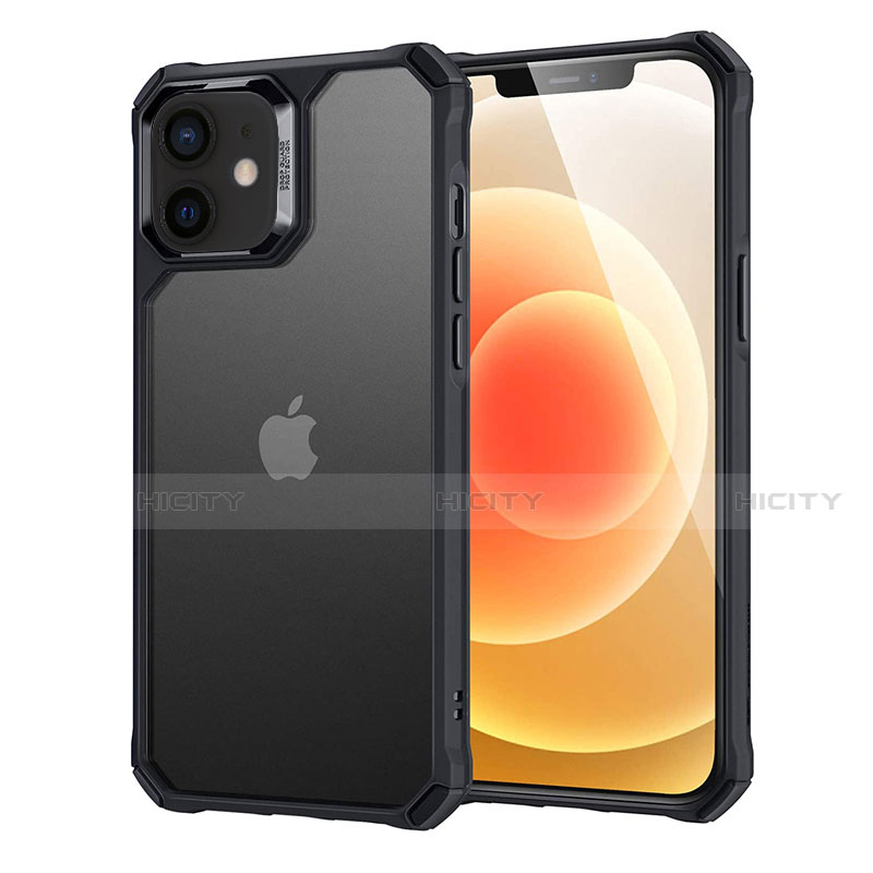 Silikon Schutzhülle Rahmen Tasche Hülle Durchsichtig Transparent Spiegel H04 für Apple iPhone 12 Schwarz