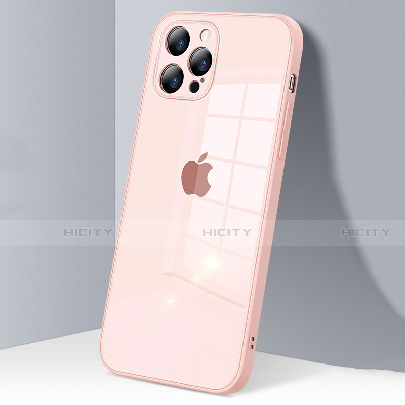 Silikon Schutzhülle Rahmen Tasche Hülle Durchsichtig Transparent Spiegel H06 für Apple iPhone 12 Pro Rosa Plus