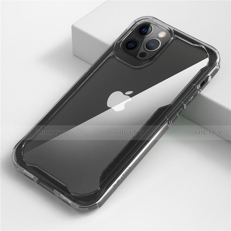 Silikon Schutzhülle Rahmen Tasche Hülle Durchsichtig Transparent Spiegel M01 für Apple iPhone 12 Pro groß