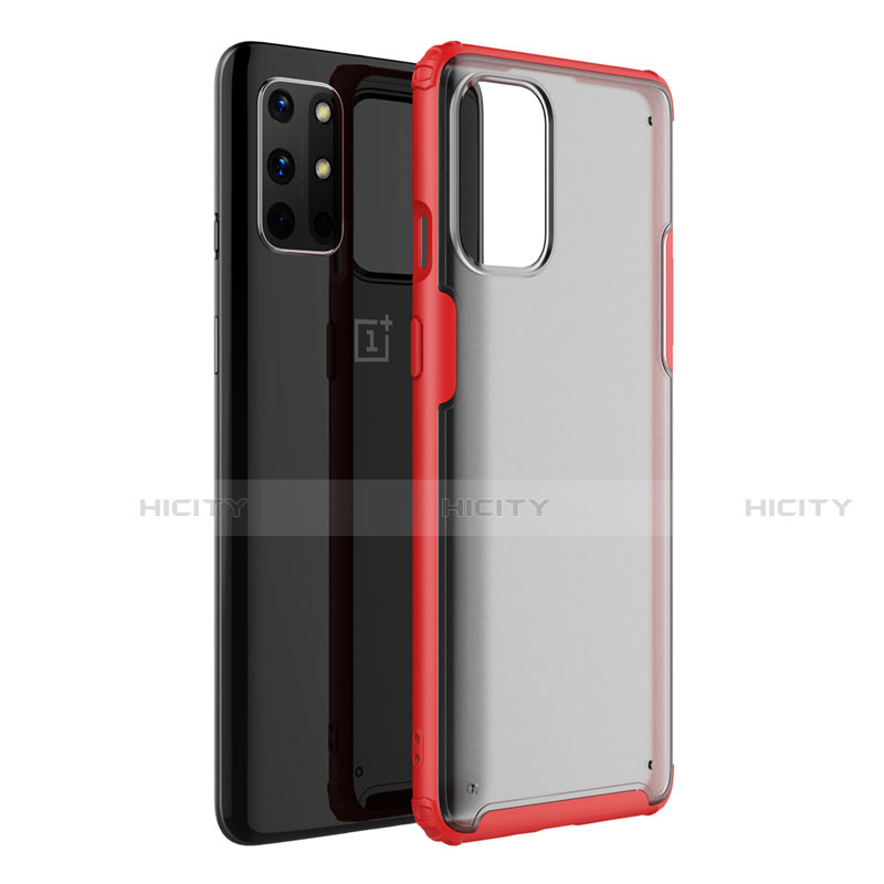 Silikon Schutzhülle Rahmen Tasche Hülle Durchsichtig Transparent Spiegel M01 für OnePlus 8T 5G Rot