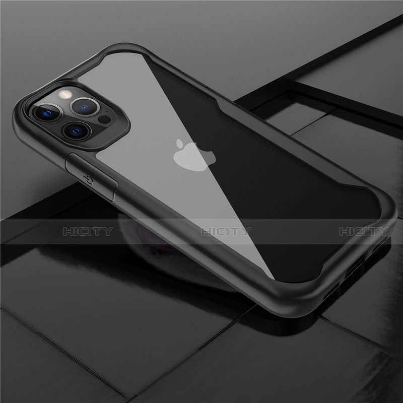 Silikon Schutzhülle Rahmen Tasche Hülle Durchsichtig Transparent Spiegel M02 für Apple iPhone 12 Pro Max groß