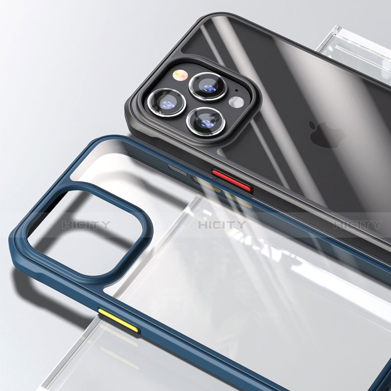 Silikon Schutzhülle Rahmen Tasche Hülle Durchsichtig Transparent Spiegel M03 für Apple iPhone 13 Pro Max groß