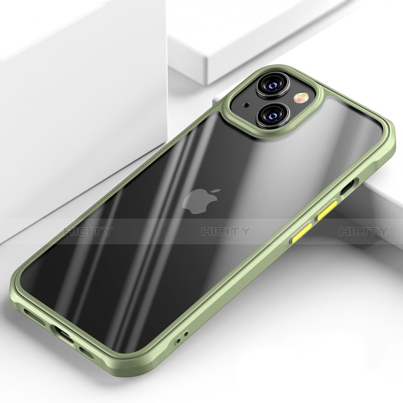 Silikon Schutzhülle Rahmen Tasche Hülle Durchsichtig Transparent Spiegel M03 für Apple iPhone 14 Plus groß