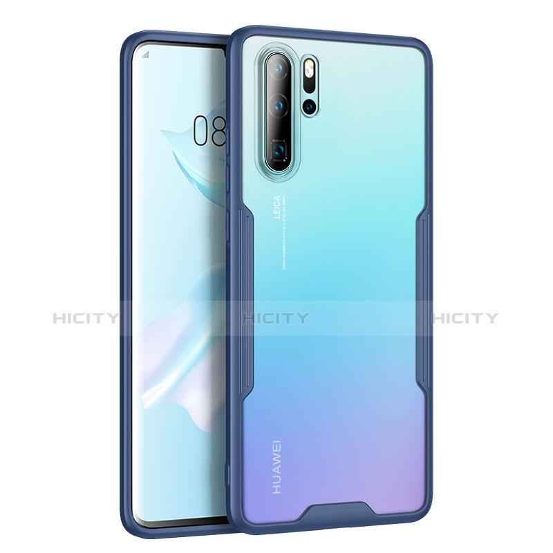 Silikon Schutzhülle Rahmen Tasche Hülle Durchsichtig Transparent Spiegel M03 für Huawei P30 Pro Blau Plus