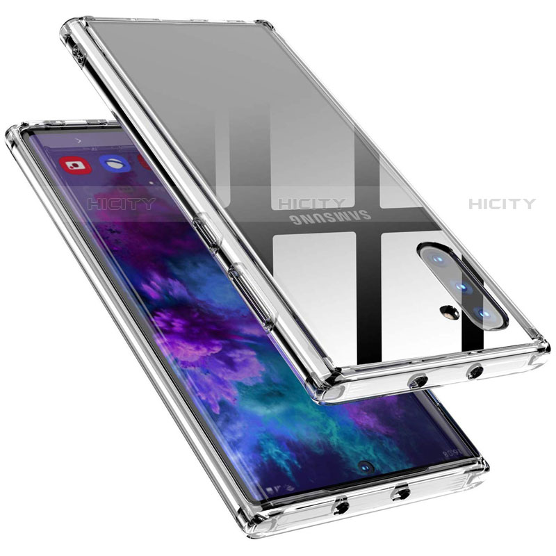 Silikon Schutzhülle Rahmen Tasche Hülle Durchsichtig Transparent Spiegel M03 für Samsung Galaxy Note 10 groß