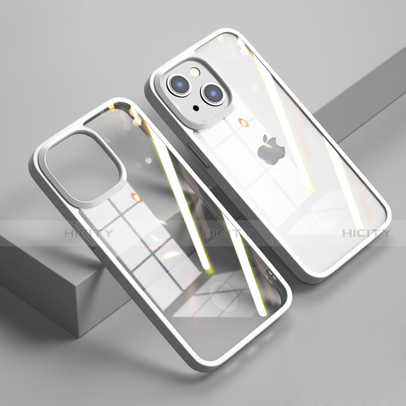 Silikon Schutzhülle Rahmen Tasche Hülle Durchsichtig Transparent Spiegel M04 für Apple iPhone 14 Plus groß