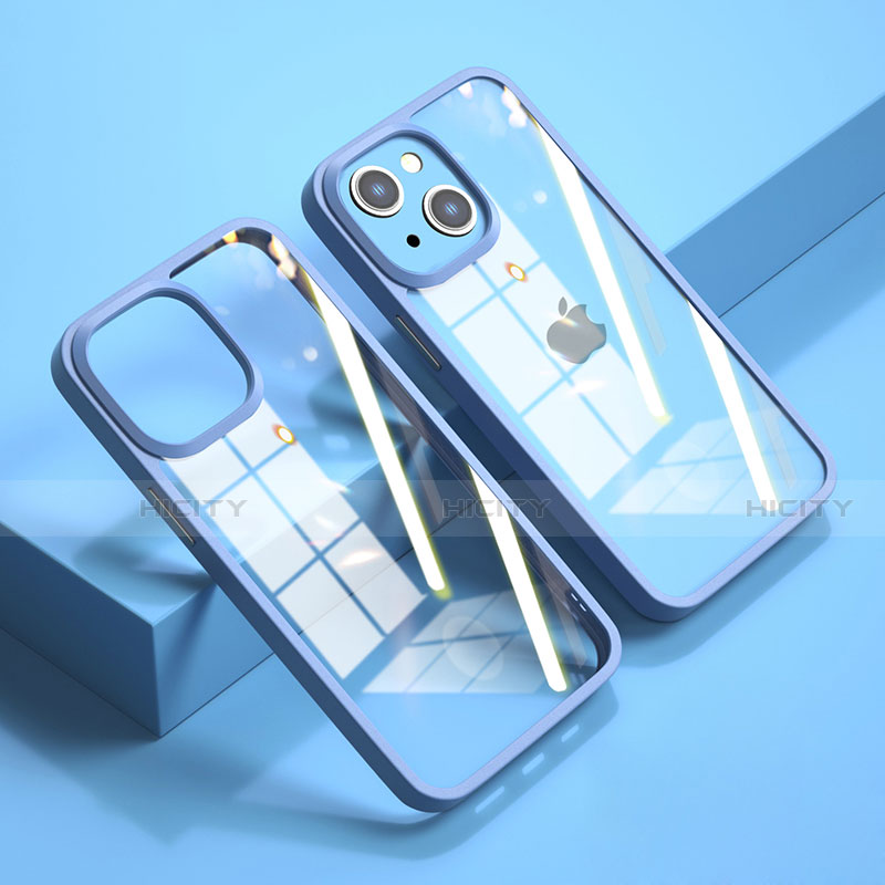 Silikon Schutzhülle Rahmen Tasche Hülle Durchsichtig Transparent Spiegel M04 für Apple iPhone 14 Plus groß