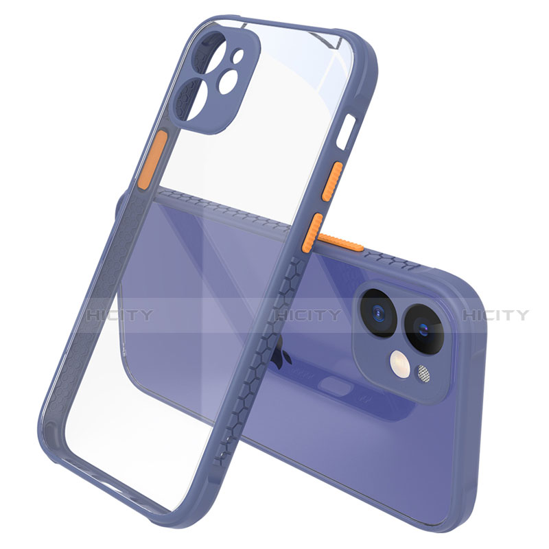 Silikon Schutzhülle Rahmen Tasche Hülle Durchsichtig Transparent Spiegel M05 für Apple iPhone 12 Mini Violett