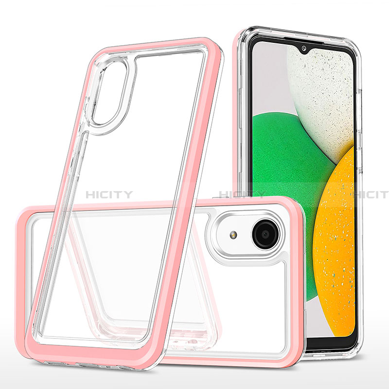 Silikon Schutzhülle Rahmen Tasche Hülle Durchsichtig Transparent Spiegel MQ1 für Samsung Galaxy A03 Core Rosegold Plus