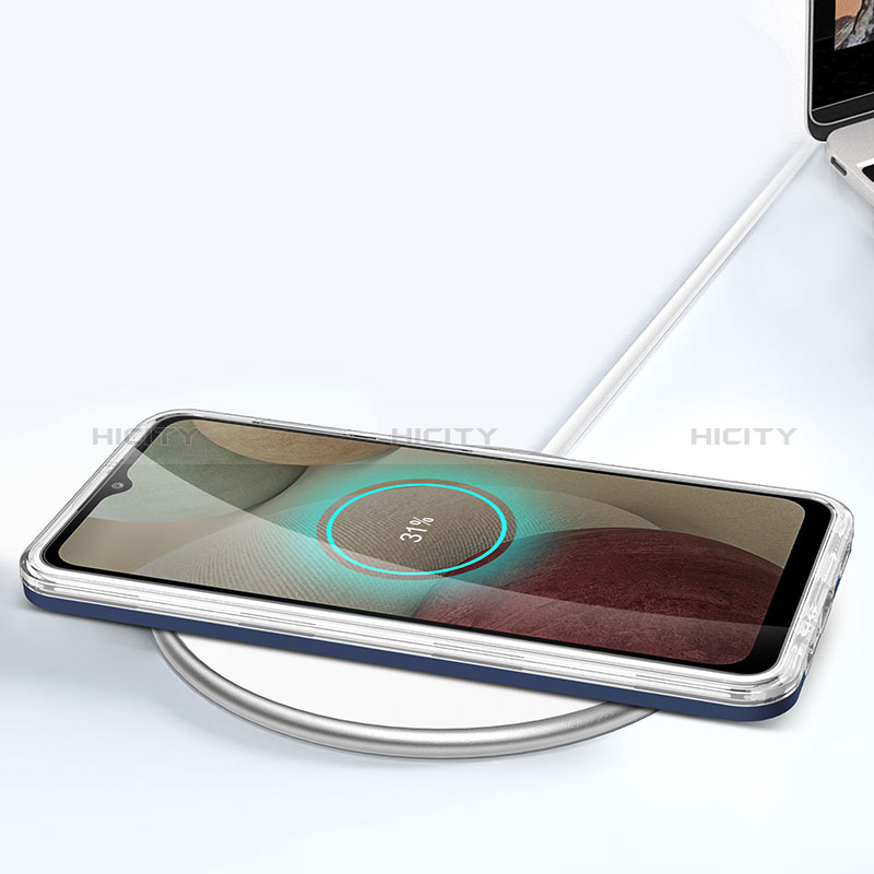Silikon Schutzhülle Rahmen Tasche Hülle Durchsichtig Transparent Spiegel MQ1 für Samsung Galaxy A12 groß