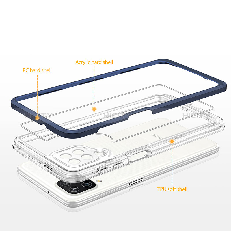 Silikon Schutzhülle Rahmen Tasche Hülle Durchsichtig Transparent Spiegel MQ1 für Samsung Galaxy A12 Nacho groß