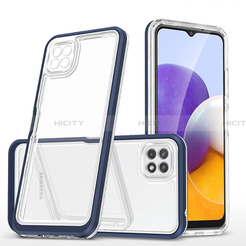 Silikon Schutzhülle Rahmen Tasche Hülle Durchsichtig Transparent Spiegel MQ1 für Samsung Galaxy A22 5G
