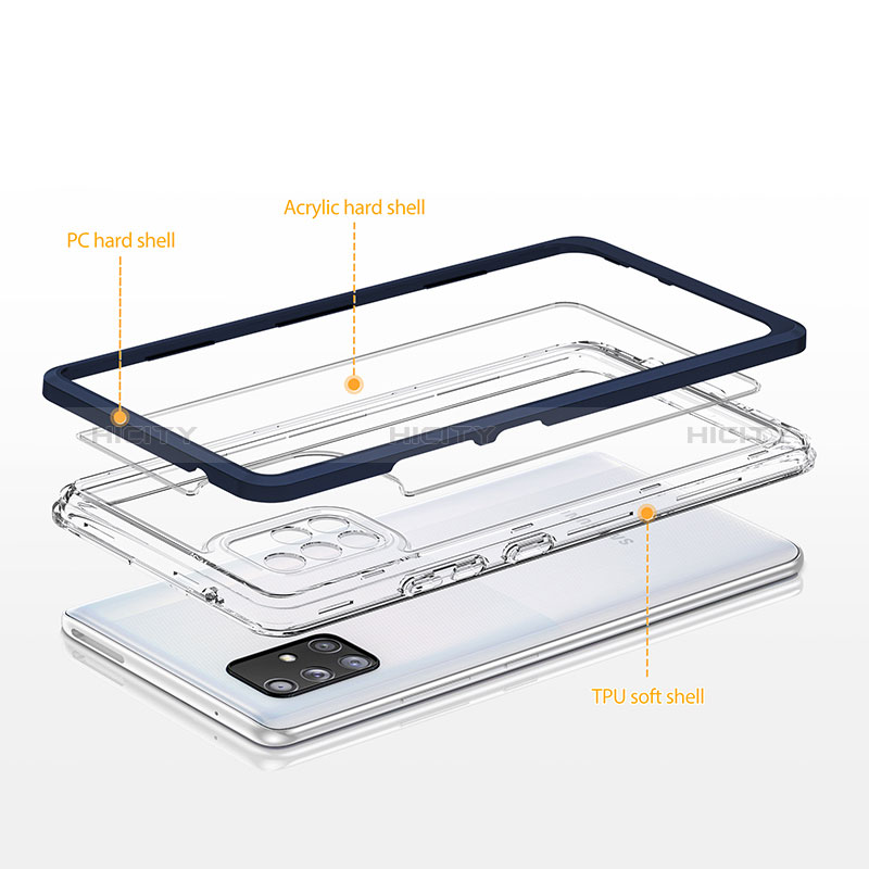 Silikon Schutzhülle Rahmen Tasche Hülle Durchsichtig Transparent Spiegel MQ1 für Samsung Galaxy A71 5G