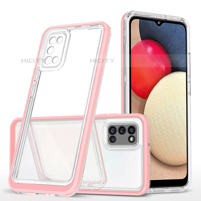 Silikon Schutzhülle Rahmen Tasche Hülle Durchsichtig Transparent Spiegel MQ1 für Samsung Galaxy M02s Rosegold