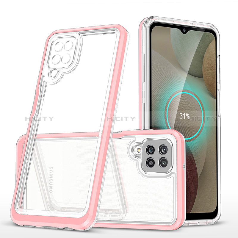 Silikon Schutzhülle Rahmen Tasche Hülle Durchsichtig Transparent Spiegel MQ1 für Samsung Galaxy M12 Rosegold Plus