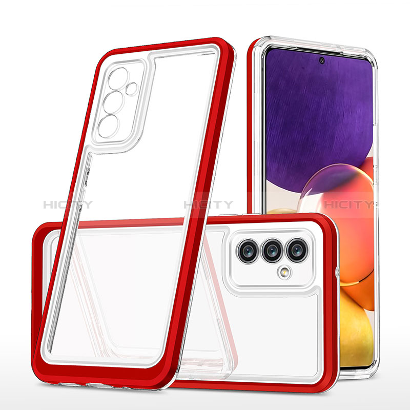 Silikon Schutzhülle Rahmen Tasche Hülle Durchsichtig Transparent Spiegel MQ1 für Samsung Galaxy Quantum2 5G Rot Plus