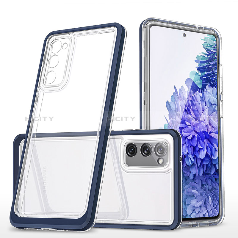 Silikon Schutzhülle Rahmen Tasche Hülle Durchsichtig Transparent Spiegel MQ1 für Samsung Galaxy S20 Lite 5G Blau