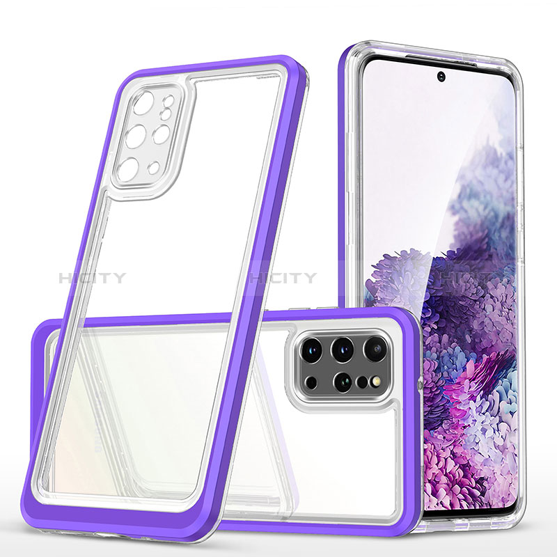 Silikon Schutzhülle Rahmen Tasche Hülle Durchsichtig Transparent Spiegel MQ1 für Samsung Galaxy S20 Plus Violett