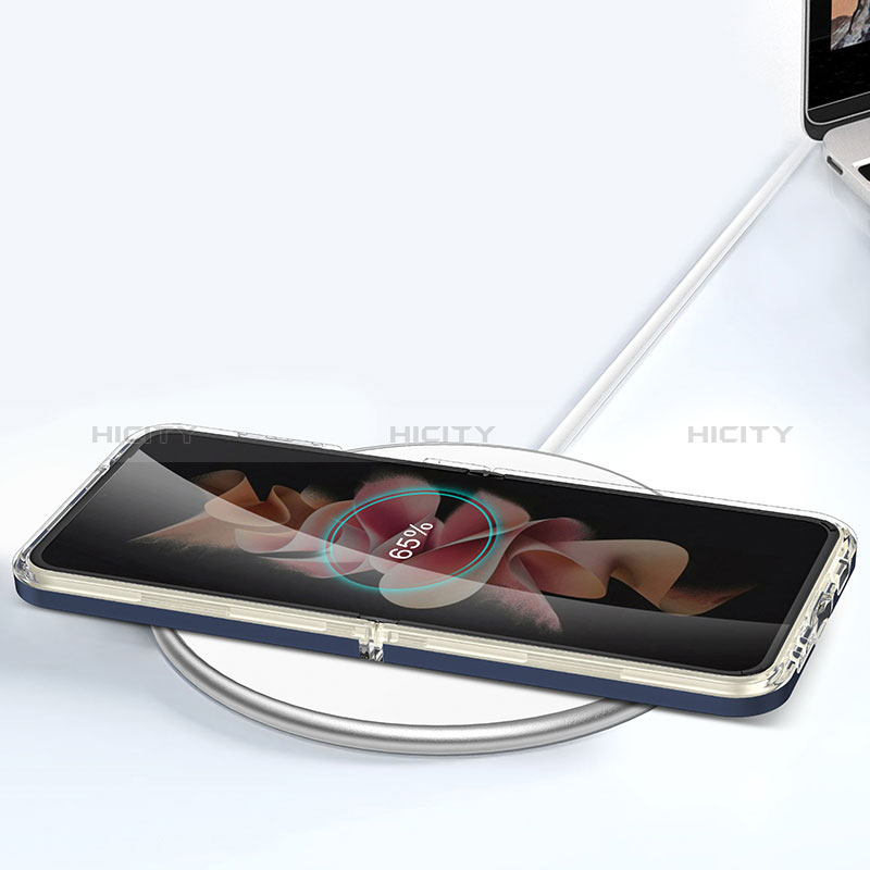 Silikon Schutzhülle Rahmen Tasche Hülle Durchsichtig Transparent Spiegel MQ1 für Samsung Galaxy Z Flip3 5G groß