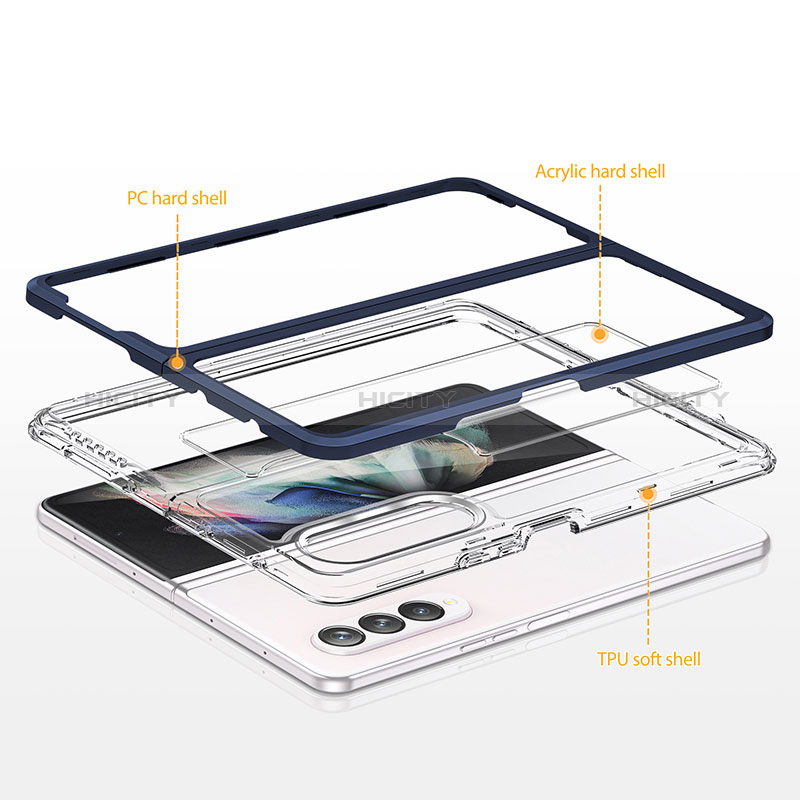 Silikon Schutzhülle Rahmen Tasche Hülle Durchsichtig Transparent Spiegel MQ1 für Samsung Galaxy Z Fold3 5G