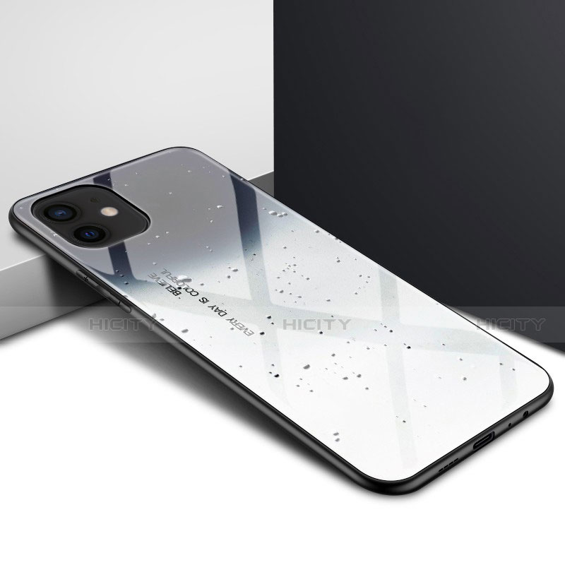 Silikon Schutzhülle Rahmen Tasche Hülle Durchsichtig Transparent Spiegel N01 für Apple iPhone 12 Grau