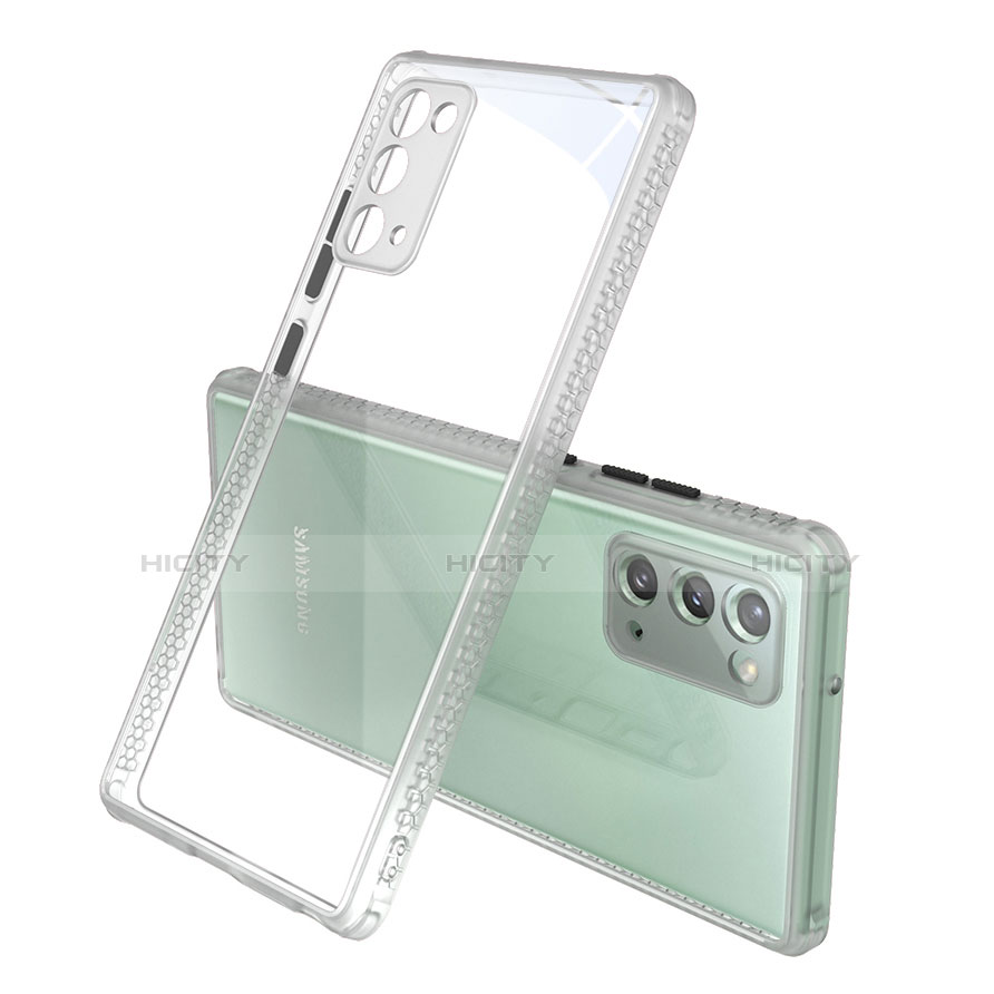 Silikon Schutzhülle Rahmen Tasche Hülle Durchsichtig Transparent Spiegel N02 für Samsung Galaxy Note 20 5G Grau Plus