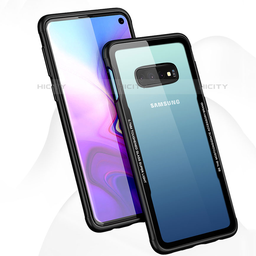 Silikon Schutzhülle Rahmen Tasche Hülle Durchsichtig Transparent Spiegel T01 für Samsung Galaxy S10 5G groß