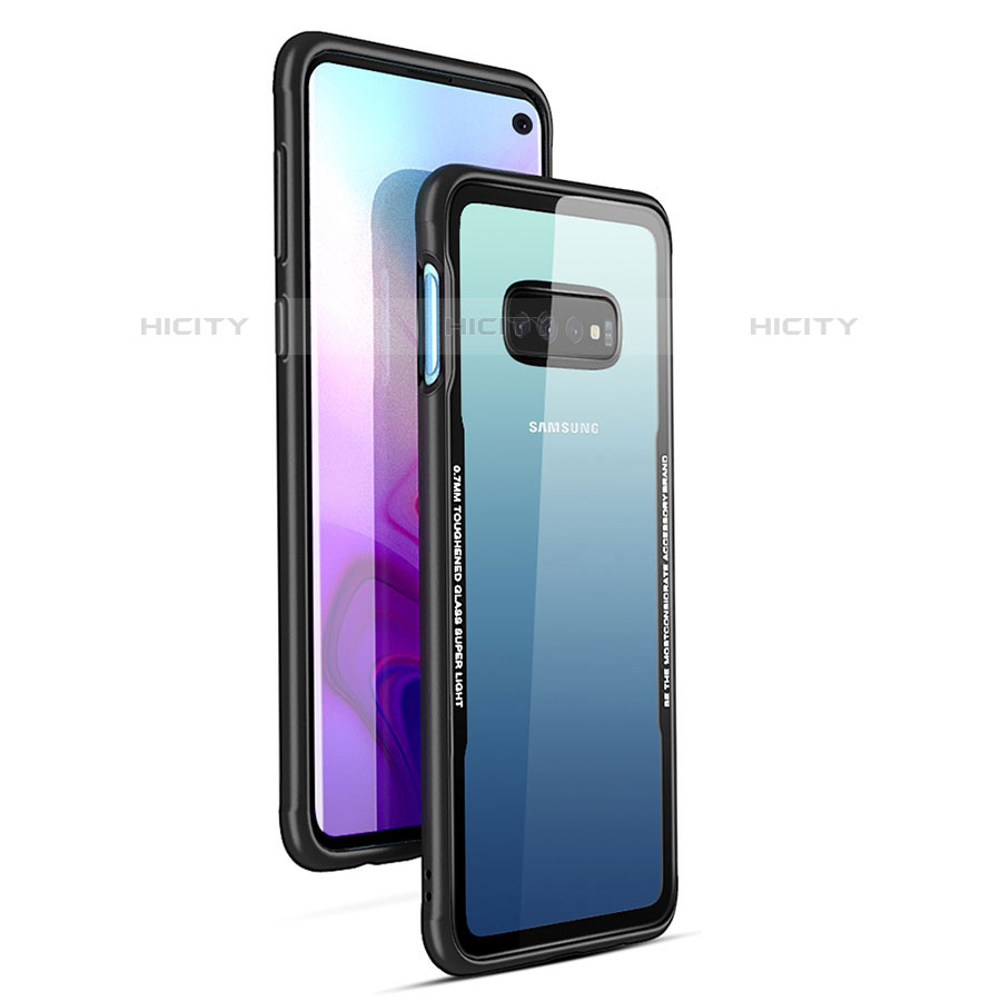 Silikon Schutzhülle Rahmen Tasche Hülle Durchsichtig Transparent Spiegel T01 für Samsung Galaxy S10 5G Schwarz Plus