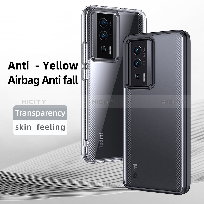 Silikon Schutzhülle Rahmen Tasche Hülle Durchsichtig Transparent W01L für Xiaomi Poco F5 Pro 5G groß