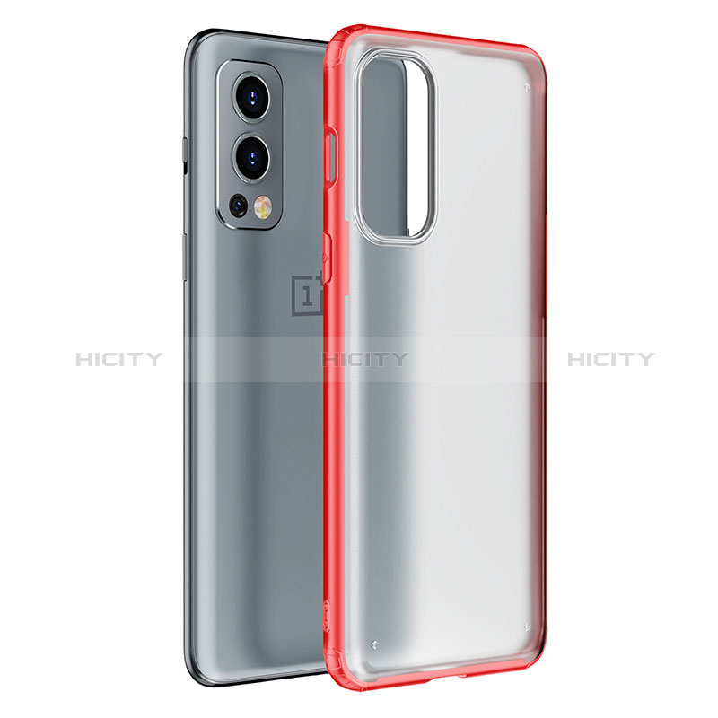 Silikon Schutzhülle Rahmen Tasche Hülle Durchsichtig Transparent WL1 für OnePlus Nord 2 5G Rot Plus