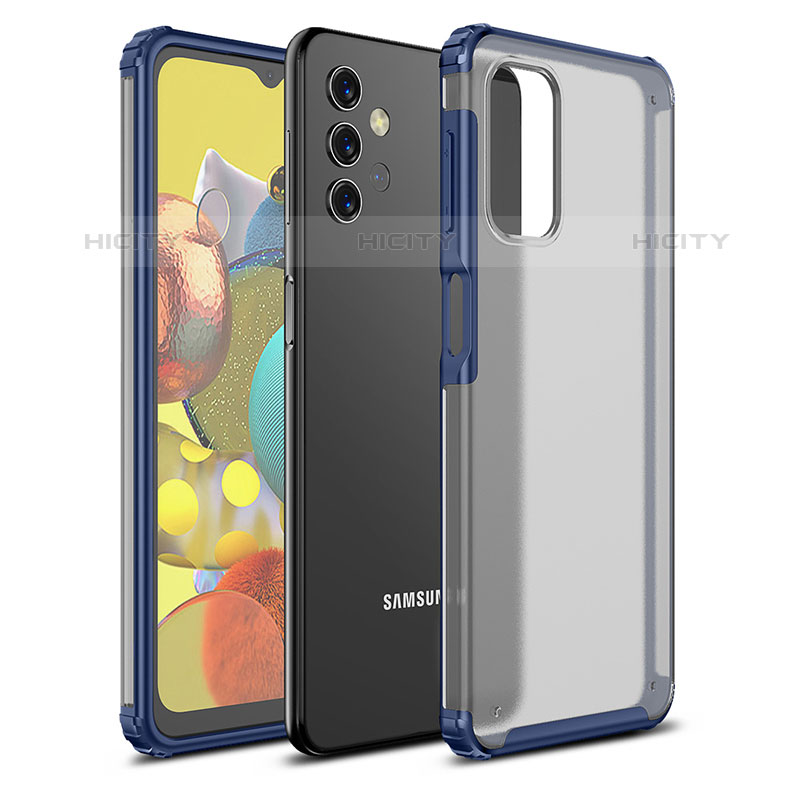 Silikon Schutzhülle Rahmen Tasche Hülle Durchsichtig Transparent WL1 für Samsung Galaxy M32 5G Blau