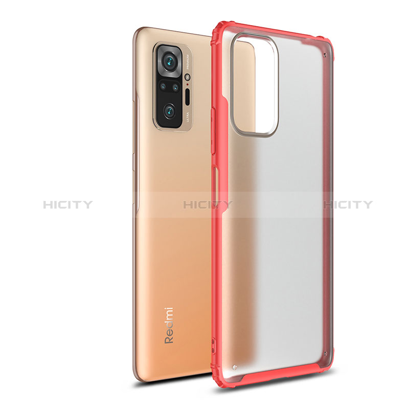 Silikon Schutzhülle Rahmen Tasche Hülle Durchsichtig Transparent WL1 für Xiaomi Redmi Note 10 Pro 4G Rot