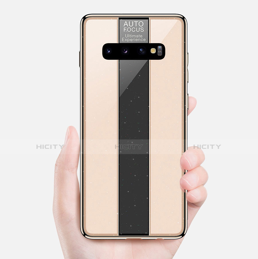 Silikon Schutzhülle Rahmen Tasche Hülle Spiegel A01 für Samsung Galaxy S10 Gold