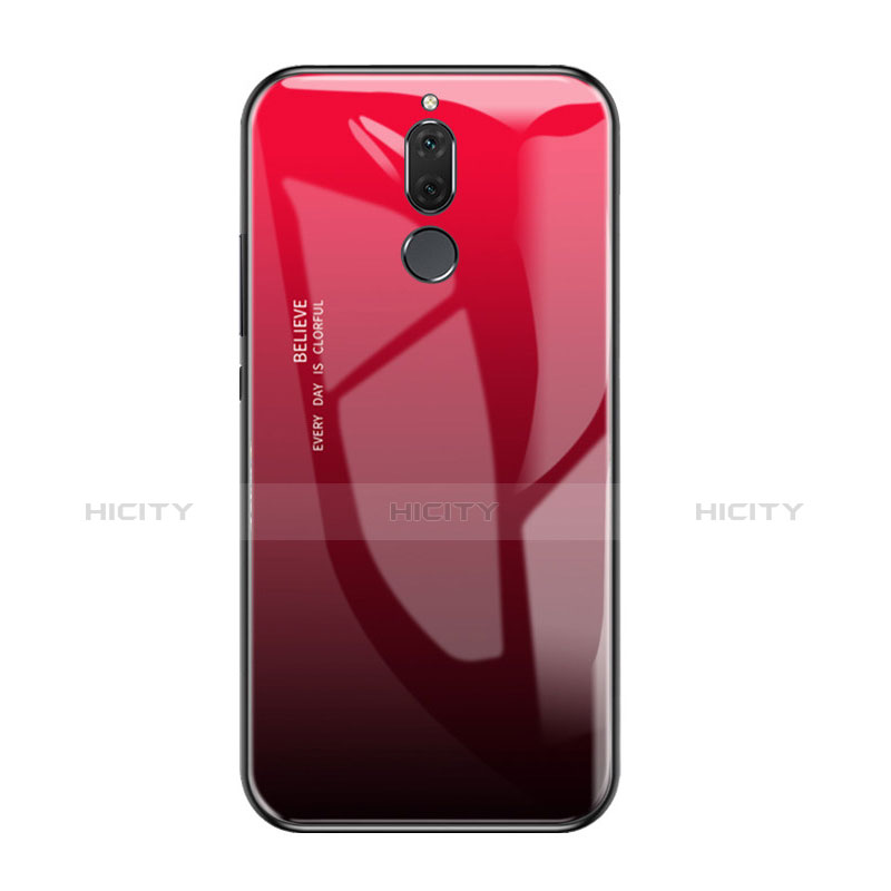 Silikon Schutzhülle Rahmen Tasche Hülle Spiegel Farbverlauf Regenbogen für Huawei Maimang 6 Rot Plus