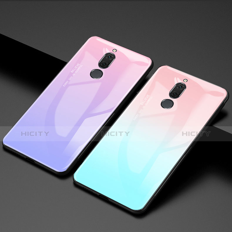 Silikon Schutzhülle Rahmen Tasche Hülle Spiegel Farbverlauf Regenbogen für Huawei Nova 2i