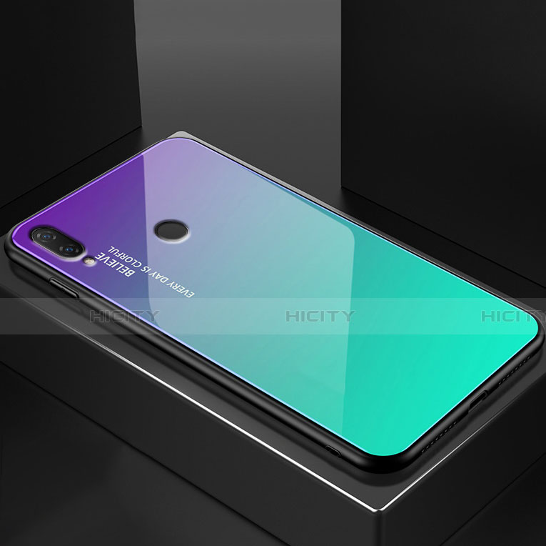 Silikon Schutzhülle Rahmen Tasche Hülle Spiegel Farbverlauf Regenbogen für Huawei Nova 3e Grün