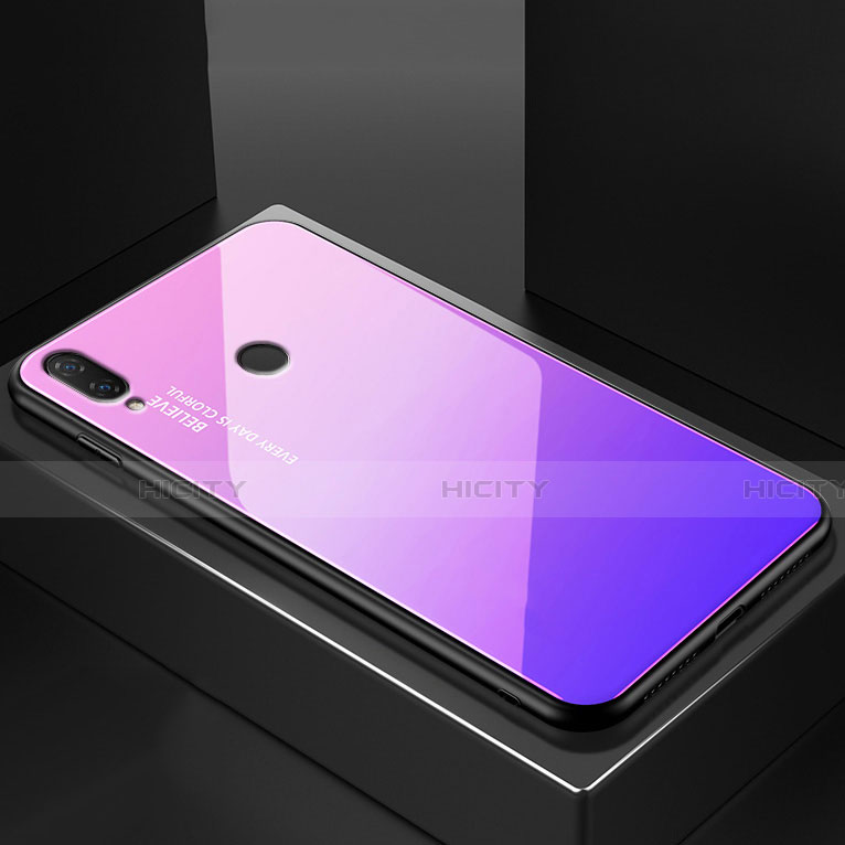 Silikon Schutzhülle Rahmen Tasche Hülle Spiegel Farbverlauf Regenbogen für Huawei Nova 3e Violett Plus