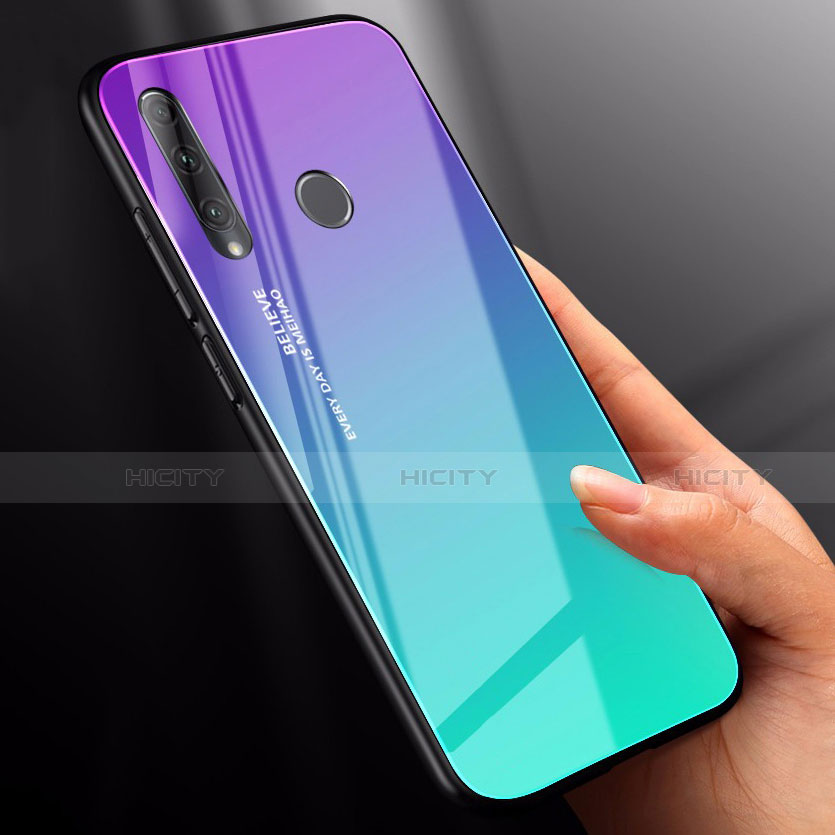 Silikon Schutzhülle Rahmen Tasche Hülle Spiegel Farbverlauf Regenbogen für Huawei P Smart+ Plus (2019)