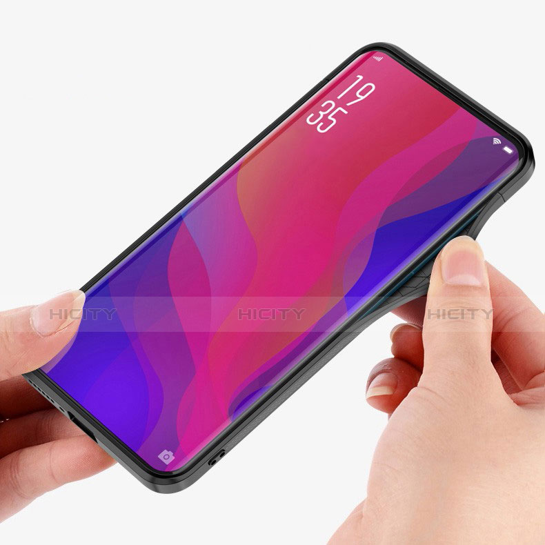 Silikon Schutzhülle Rahmen Tasche Hülle Spiegel Farbverlauf Regenbogen für Oppo Find X Super Flash Edition